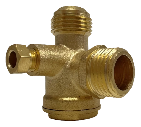 Клапан обратный правый 1/2"Mх1/2"Mх1/8"F